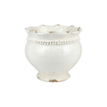 Rustic Garden Linen Dotted Round Planter
